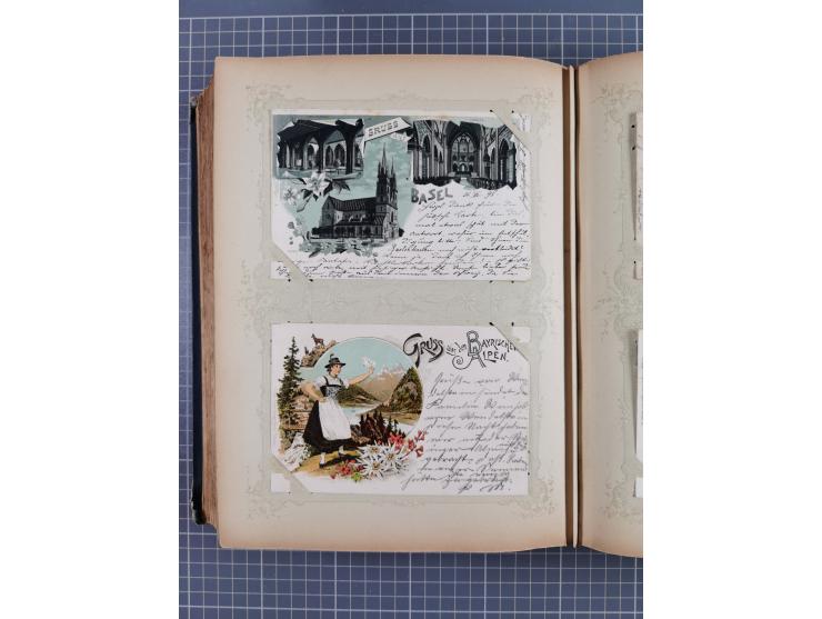 DEUTSCHLAND: 1898/1910, 370 Lithos, Topografie mit vielen besseren Ansichten, im alten Ansichtskartenalbum