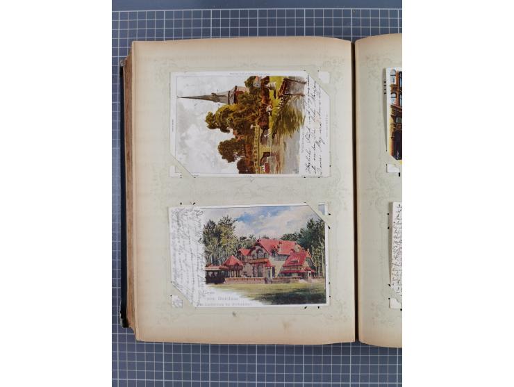 DEUTSCHLAND: 1898/1910, 370 Lithos, Topografie mit vielen besseren Ansichten, im alten Ansichtskartenalbum