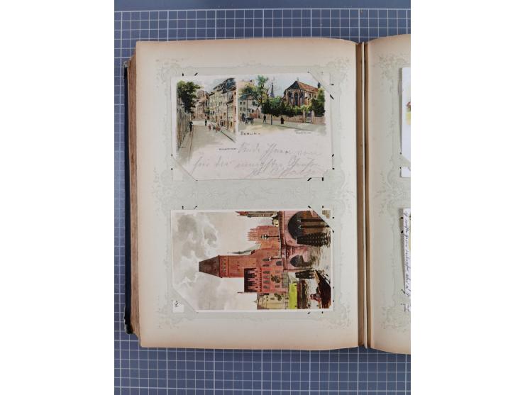 DEUTSCHLAND: 1898/1910, 370 Lithos, Topografie mit vielen besseren Ansichten, im alten Ansichtskartenalbum