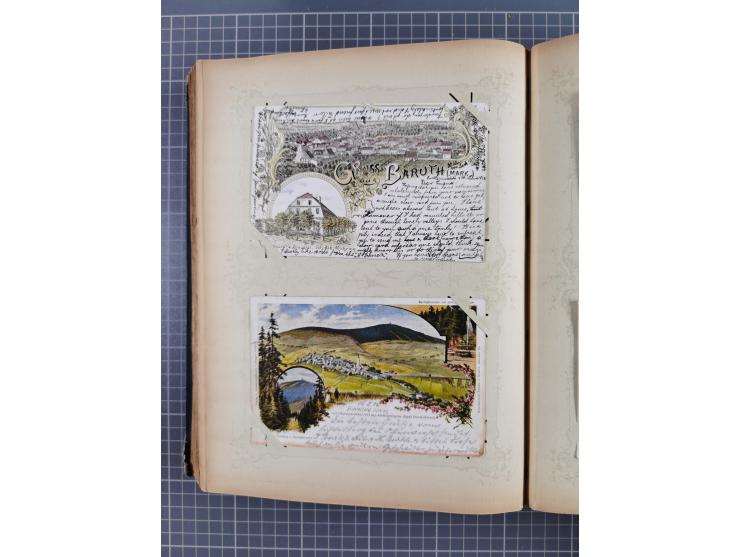 DEUTSCHLAND: 1898/1910, 370 Lithos, Topografie mit vielen besseren Ansichten, im alten Ansichtskartenalbum