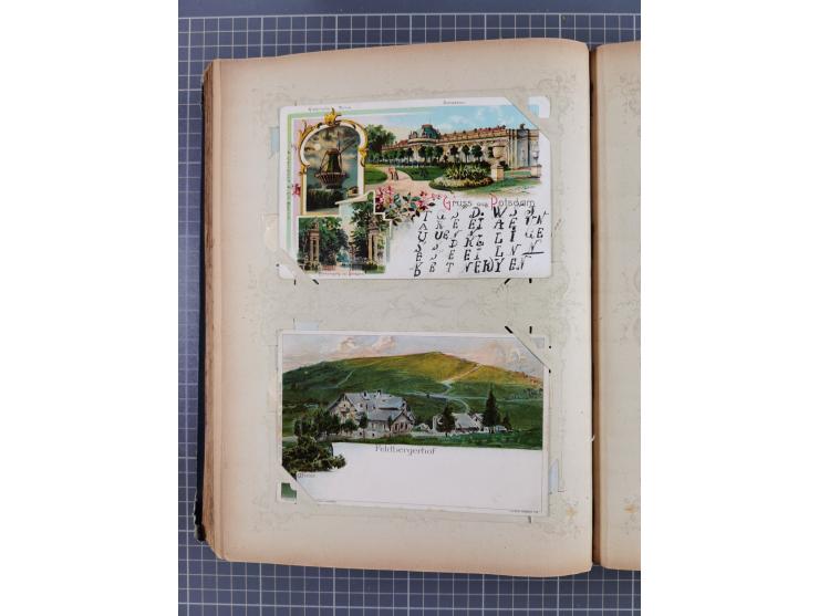 DEUTSCHLAND: 1898/1910, 370 Lithos, Topografie mit vielen besseren Ansichten, im alten Ansichtskartenalbum