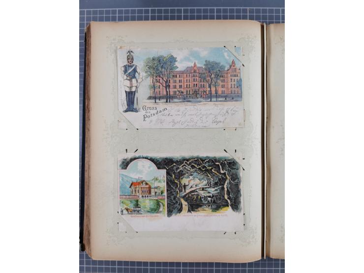 DEUTSCHLAND: 1898/1910, 370 Lithos, Topografie mit vielen besseren Ansichten, im alten Ansichtskartenalbum