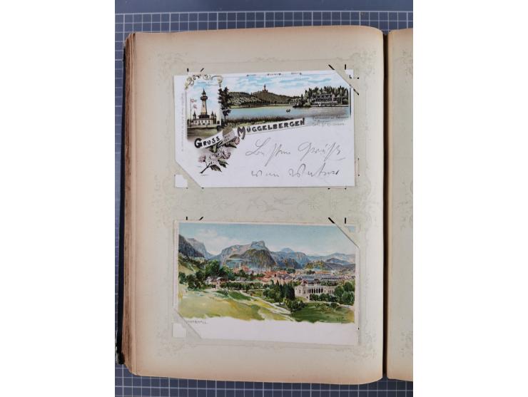 DEUTSCHLAND: 1898/1910, 370 Lithos, Topografie mit vielen besseren Ansichten, im alten Ansichtskartenalbum