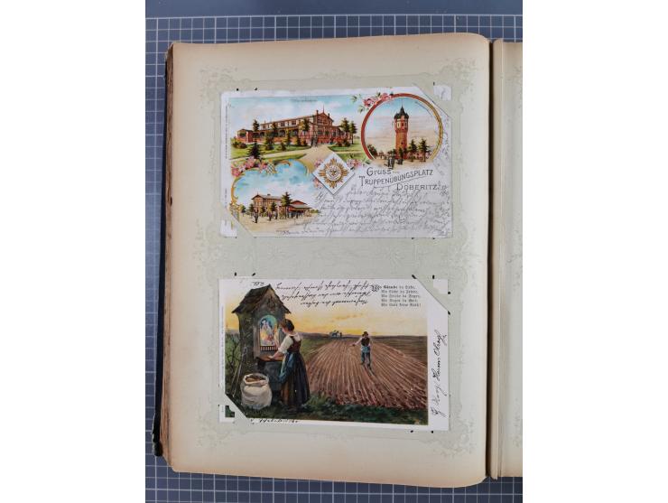 DEUTSCHLAND: 1898/1910, 370 Lithos, Topografie mit vielen besseren Ansichten, im alten Ansichtskartenalbum