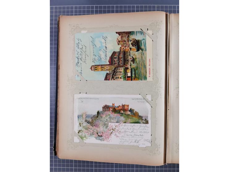 DEUTSCHLAND: 1898/1910, 370 Lithos, Topografie mit vielen besseren Ansichten, im alten Ansichtskartenalbum