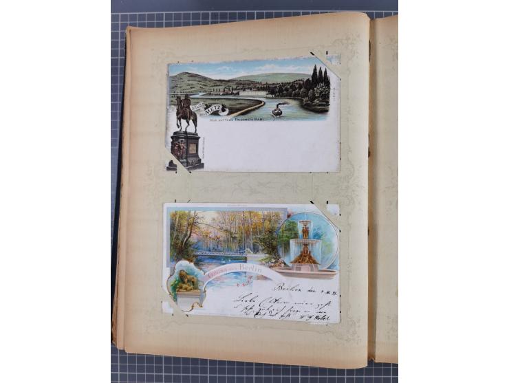 DEUTSCHLAND: 1898/1910, 370 Lithos, Topografie mit vielen besseren Ansichten, im alten Ansichtskartenalbum