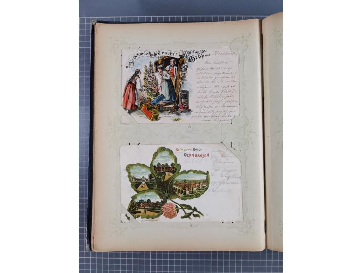 DEUTSCHLAND: 1898/1910, 370 Lithos, Topografie mit vielen besseren Ansichten, im alten Ansichtskartenalbum