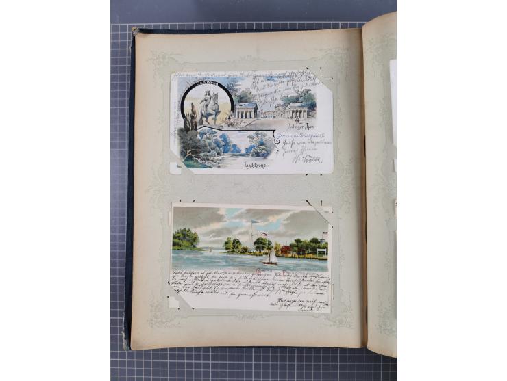 DEUTSCHLAND: 1898/1910, 370 Lithos, Topografie mit vielen besseren Ansichten, im alten Ansichtskartenalbum