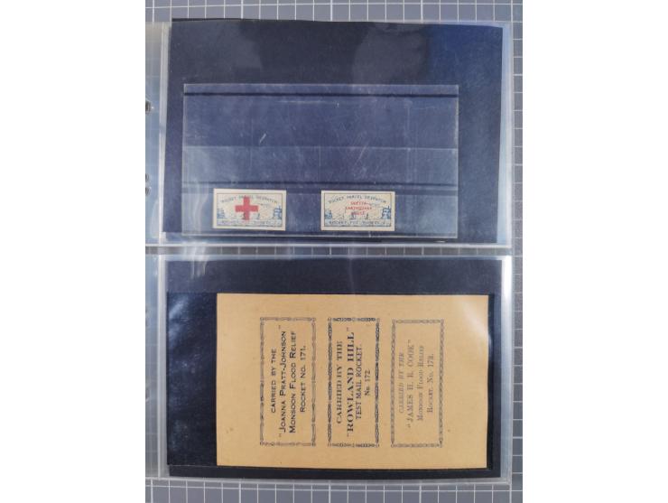 Indien: 1935/38, kleine Sammlung “Vignetten” mit Paaren und Einheiten und Kehrdruck-Paar im Viererblock, in guter Erhaltung