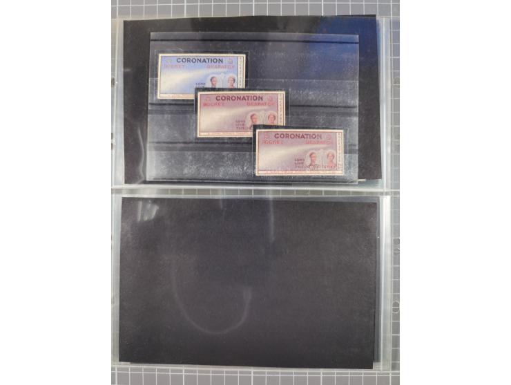 Indien: 1935/38, kleine Sammlung “Vignetten” mit Paaren und Einheiten und Kehrdruck-Paar im Viererblock, in guter Erhaltung