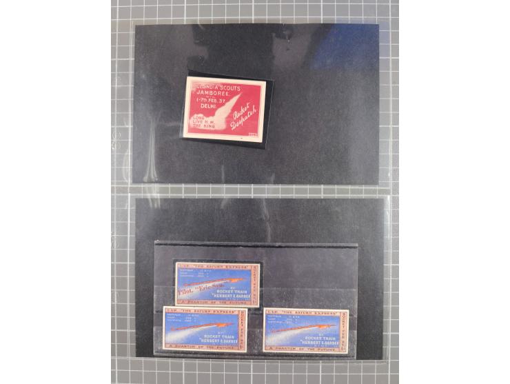 Indien: 1935/38, kleine Sammlung “Vignetten” mit Paaren und Einheiten und Kehrdruck-Paar im Viererblock, in guter Erhaltung