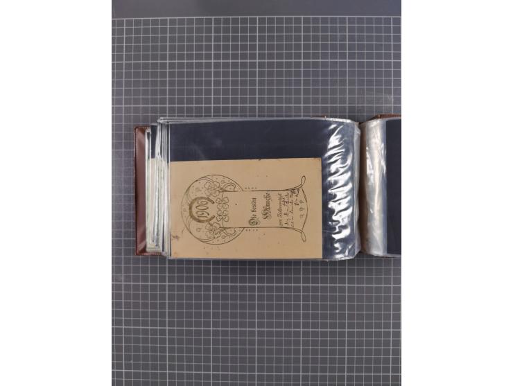 Glückwunschkarten Neujahr: 1900/14, Album mit 110 Lithos zum Thema Jahreszahlen", davon sind 104 St. geprägt