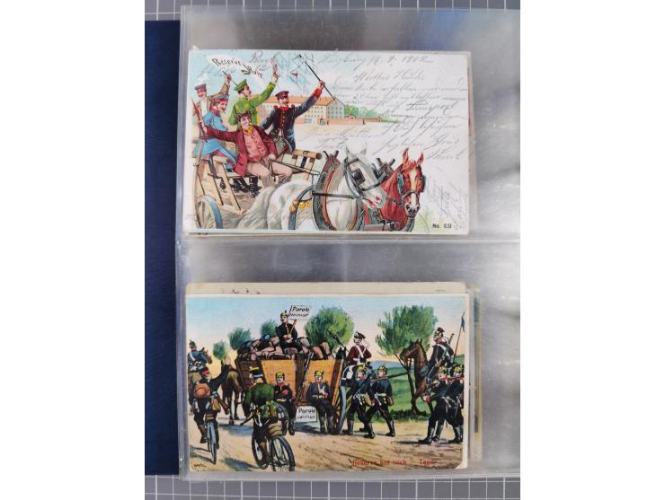 DEUTSCHES REICH: 1899/1912 Preußens Glanz und Gloria und die preußische Armee", Album mit 76 Lithos mit vielen seltenen Motiv