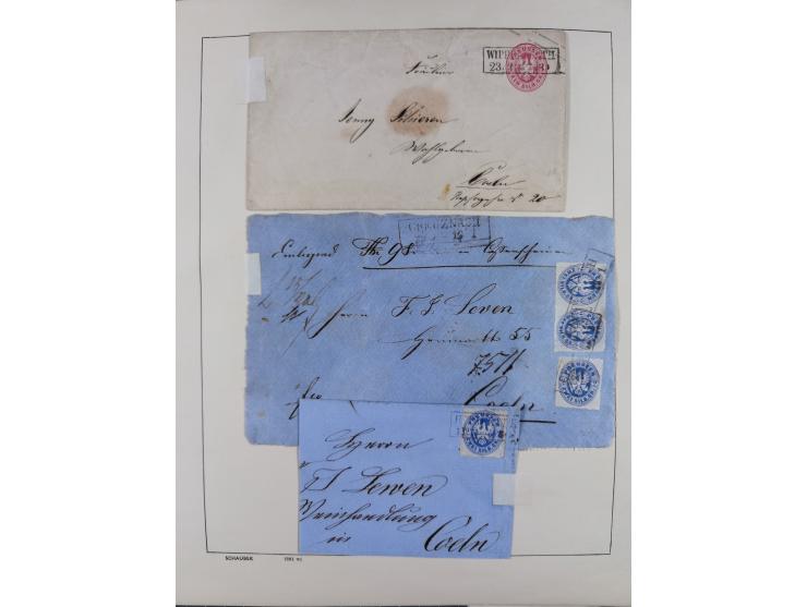 1865/1958 (ca.), etwas über 100 Briefe mit Hauptaugenmerk Altdeutschland und etwas Deutsches Reich, unterschiedliche Erhaltun