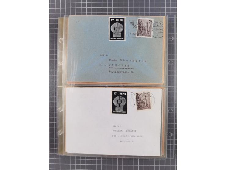 1962/64, Propaganda „Kalter Krieg", Sammlung von 277 Briefen, alle mit Propaganda-Vignetten versehen („Kampf um Wiedervereini
