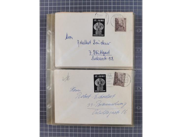 1962/64, Propaganda „Kalter Krieg", Sammlung von 277 Briefen, alle mit Propaganda-Vignetten versehen („Kampf um Wiedervereini
