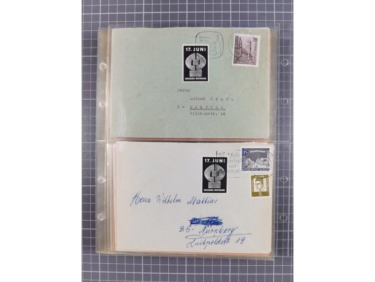 1962/64, Propaganda „Kalter Krieg", Sammlung von 277 Briefen, alle mit Propaganda-Vignetten versehen („Kampf um Wiedervereini