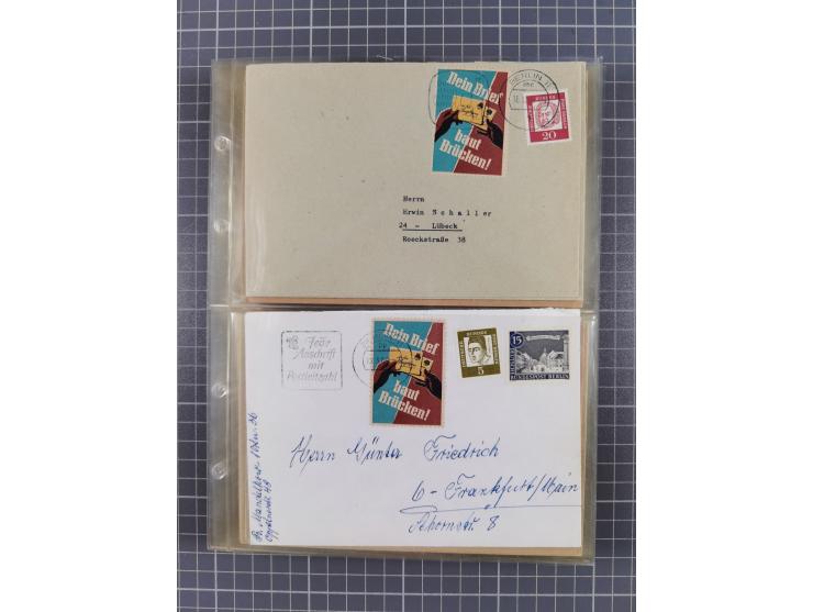 1962/64, Propaganda „Kalter Krieg", Sammlung von 277 Briefen, alle mit Propaganda-Vignetten versehen („Kampf um Wiedervereini