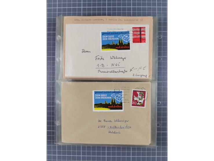 1962/64, Propaganda „Kalter Krieg", Sammlung von 277 Briefen, alle mit Propaganda-Vignetten versehen („Kampf um Wiedervereini