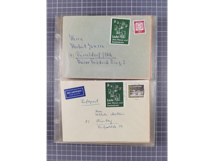 1962/64, Propaganda „Kalter Krieg", Sammlung von 277 Briefen, alle mit Propaganda-Vignetten versehen („Kampf um Wiedervereini