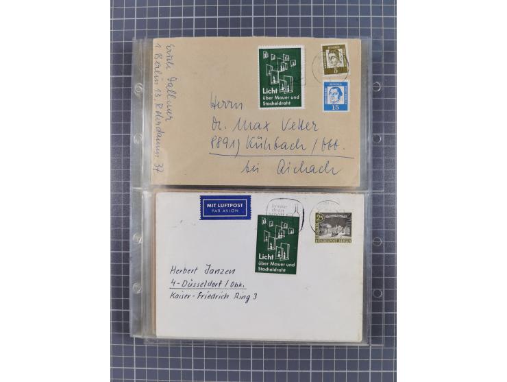 1962/64, Propaganda „Kalter Krieg", Sammlung von 277 Briefen, alle mit Propaganda-Vignetten versehen („Kampf um Wiedervereini