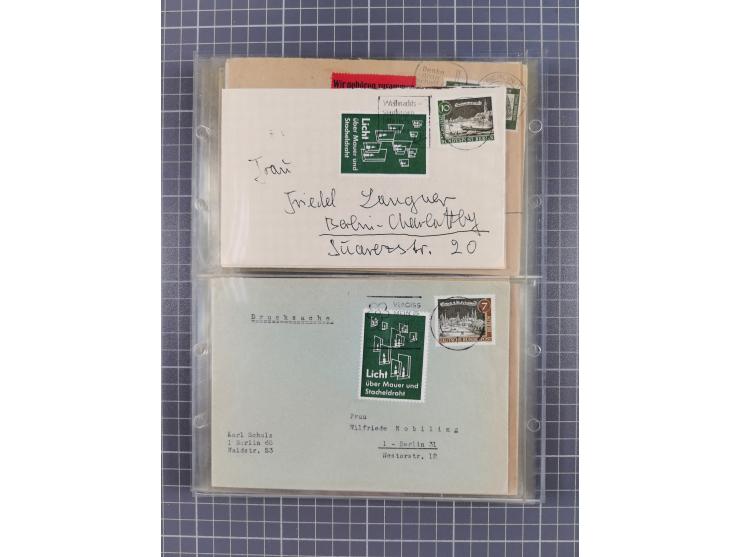1962/64, Propaganda „Kalter Krieg", Sammlung von 277 Briefen, alle mit Propaganda-Vignetten versehen („Kampf um Wiedervereini