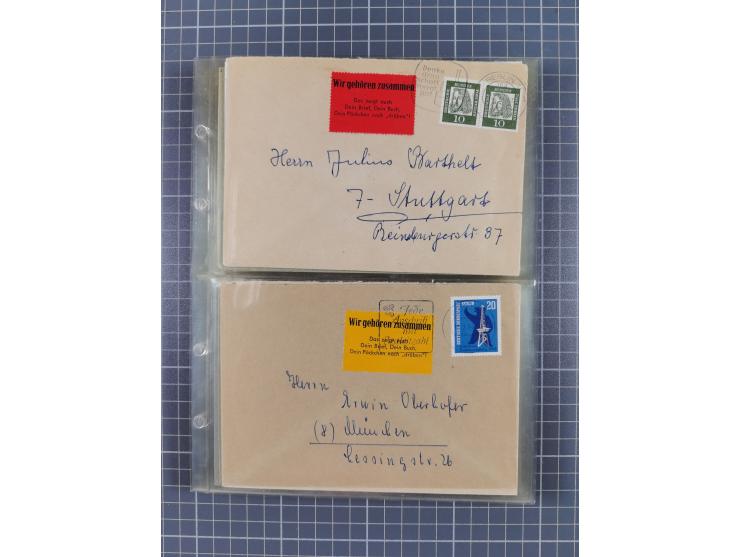 1962/64, Propaganda „Kalter Krieg", Sammlung von 277 Briefen, alle mit Propaganda-Vignetten versehen („Kampf um Wiedervereini