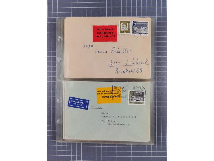 1962/64, Propaganda „Kalter Krieg", Sammlung von 277 Briefen, alle mit Propaganda-Vignetten versehen („Kampf um Wiedervereini