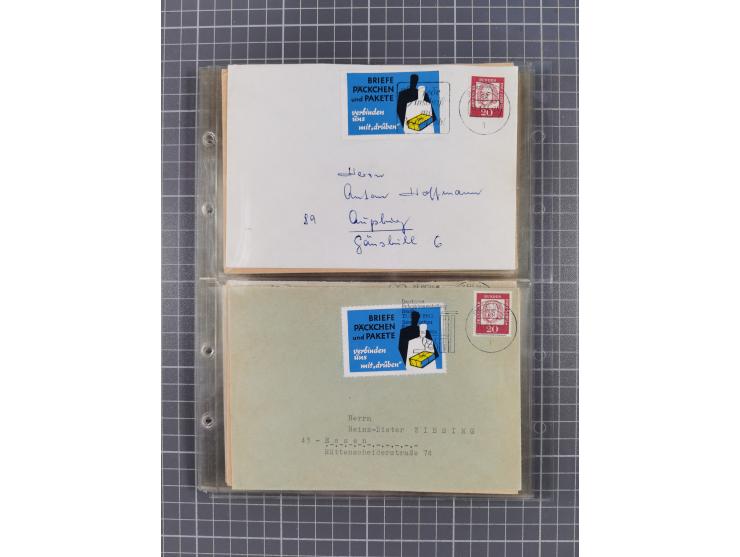 1962/64, Propaganda „Kalter Krieg", Sammlung von 277 Briefen, alle mit Propaganda-Vignetten versehen („Kampf um Wiedervereini