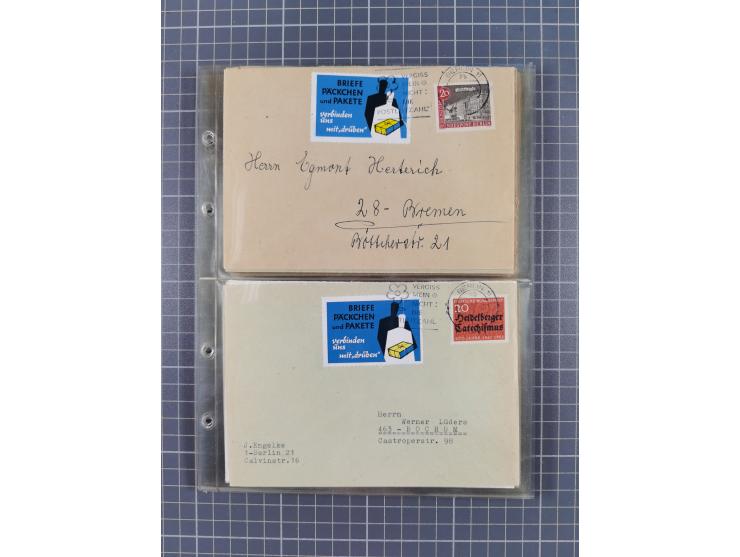 1962/64, Propaganda „Kalter Krieg", Sammlung von 277 Briefen, alle mit Propaganda-Vignetten versehen („Kampf um Wiedervereini