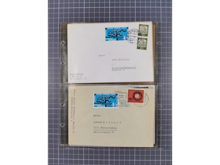 1962/64, Propaganda „Kalter Krieg", Sammlung von 277 Briefen, alle mit Propaganda-Vignetten versehen („Kampf um Wiedervereini