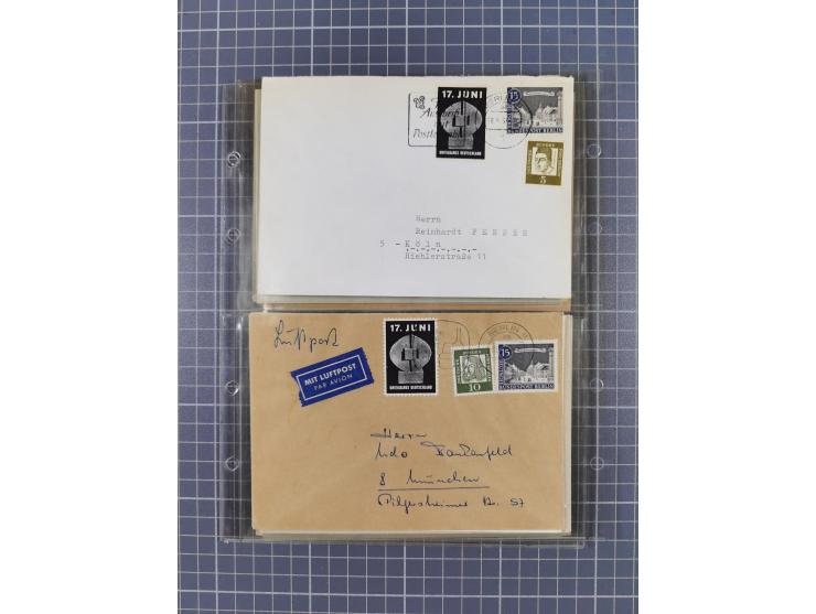1962/64, Propaganda „Kalter Krieg", Sammlung von 277 Briefen, alle mit Propaganda-Vignetten versehen („Kampf um Wiedervereini