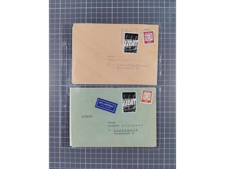 1962/64, Propaganda „Kalter Krieg", Sammlung von 277 Briefen, alle mit Propaganda-Vignetten versehen („Kampf um Wiedervereini