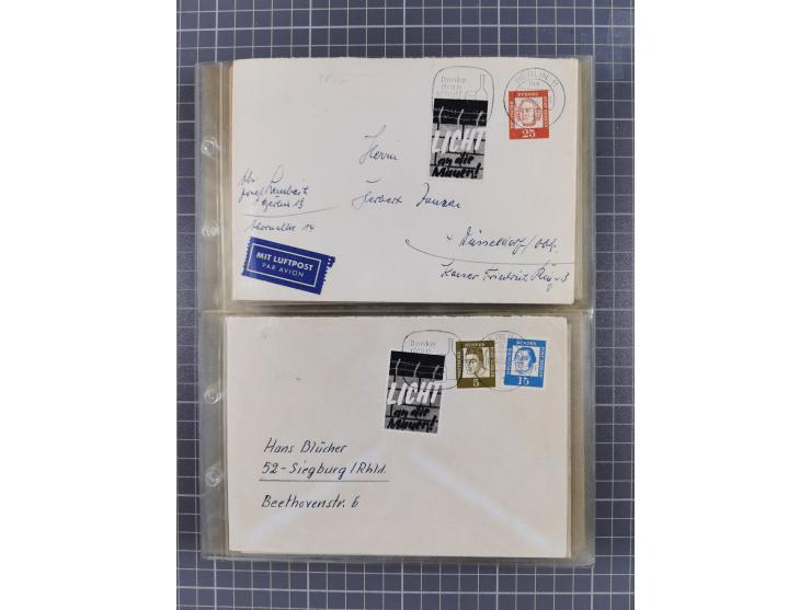 1962/64, Propaganda „Kalter Krieg", Sammlung von 277 Briefen, alle mit Propaganda-Vignetten versehen („Kampf um Wiedervereini