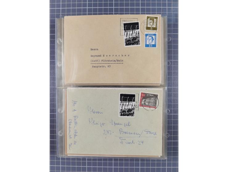 1962/64, Propaganda „Kalter Krieg", Sammlung von 277 Briefen, alle mit Propaganda-Vignetten versehen („Kampf um Wiedervereini