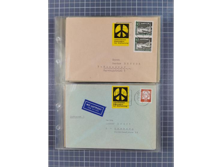 1962/64, Propaganda „Kalter Krieg", Sammlung von 277 Briefen, alle mit Propaganda-Vignetten versehen („Kampf um Wiedervereini