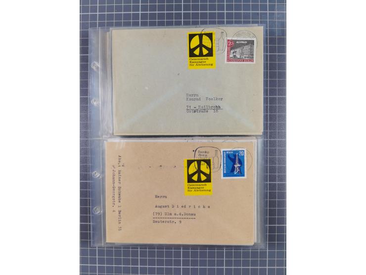 1962/64, Propaganda „Kalter Krieg", Sammlung von 277 Briefen, alle mit Propaganda-Vignetten versehen („Kampf um Wiedervereini