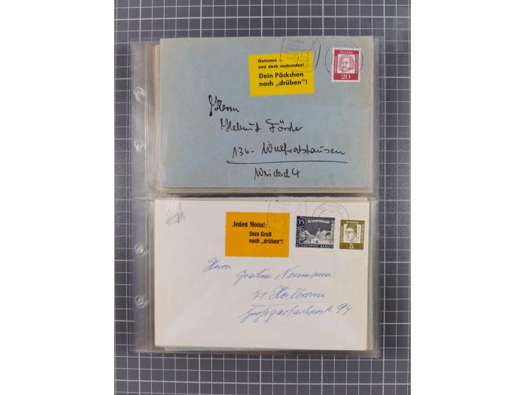 1962/64, Propaganda „Kalter Krieg", Sammlung von 277 Briefen, alle mit Propaganda-Vignetten versehen („Kampf um Wiedervereini