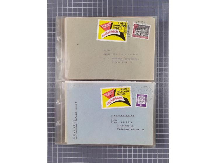 1962/64, Propaganda „Kalter Krieg", Sammlung von 277 Briefen, alle mit Propaganda-Vignetten versehen („Kampf um Wiedervereini