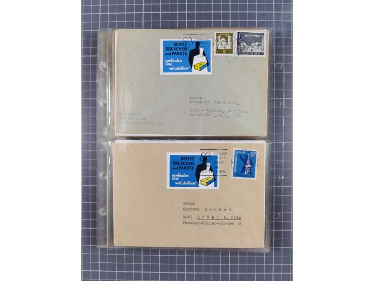 1962/64, Propaganda „Kalter Krieg", Sammlung von 277 Briefen, alle mit Propaganda-Vignetten versehen („Kampf um Wiedervereini