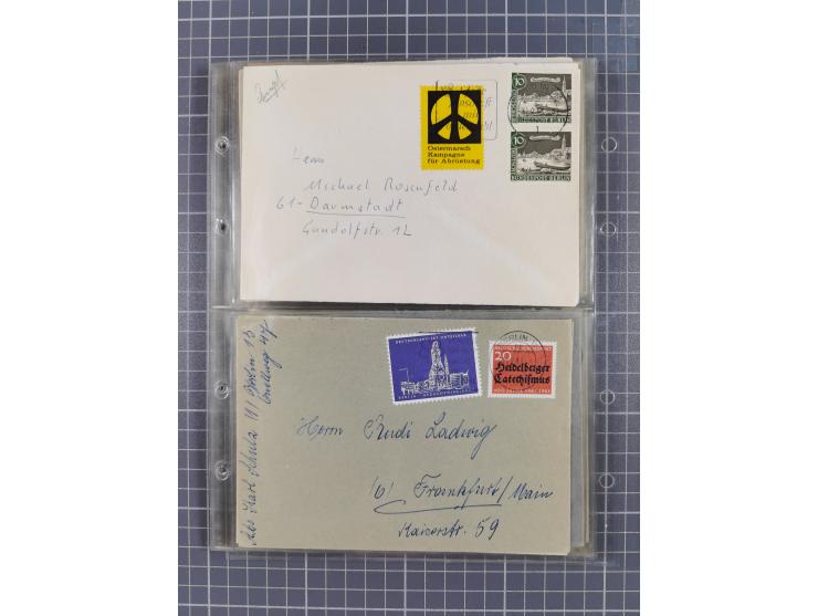 1962/64, Propaganda „Kalter Krieg", Sammlung von 277 Briefen, alle mit Propaganda-Vignetten versehen („Kampf um Wiedervereini