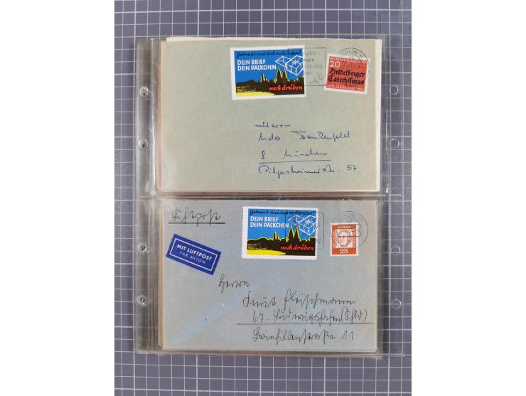 1962/64, Propaganda „Kalter Krieg", Sammlung von 277 Briefen, alle mit Propaganda-Vignetten versehen („Kampf um Wiedervereini