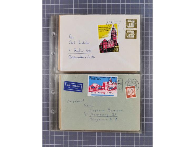 1962/64, Propaganda „Kalter Krieg", Sammlung von 277 Briefen, alle mit Propaganda-Vignetten versehen („Kampf um Wiedervereini
