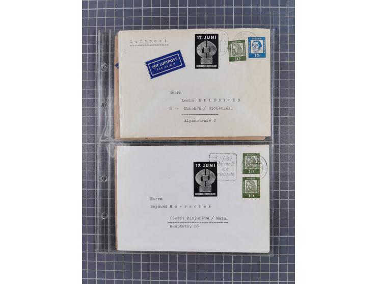 1962/64, Propaganda „Kalter Krieg", Sammlung von 277 Briefen, alle mit Propaganda-Vignetten versehen („Kampf um Wiedervereini