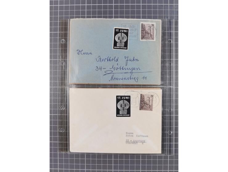 1962/64, Propaganda „Kalter Krieg", Sammlung von 277 Briefen, alle mit Propaganda-Vignetten versehen („Kampf um Wiedervereini