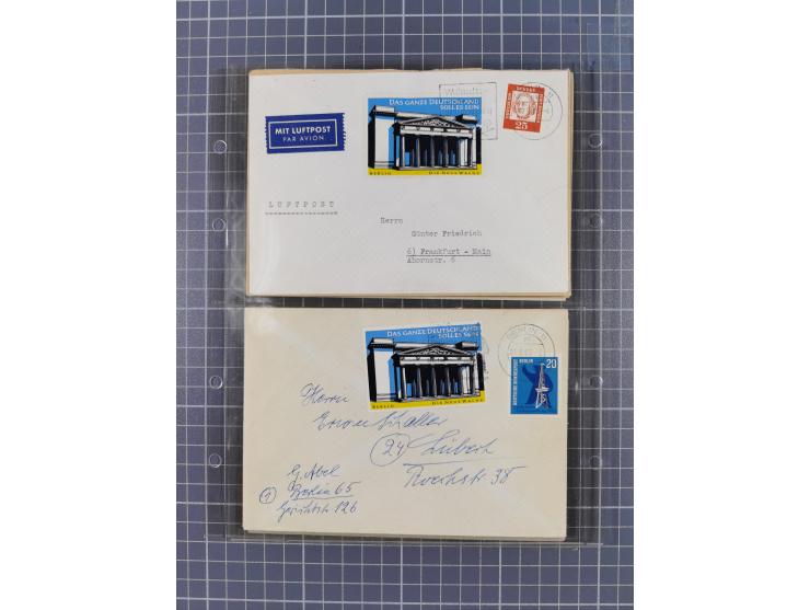 1962/64, Propaganda „Kalter Krieg", Sammlung von 277 Briefen, alle mit Propaganda-Vignetten versehen („Kampf um Wiedervereini