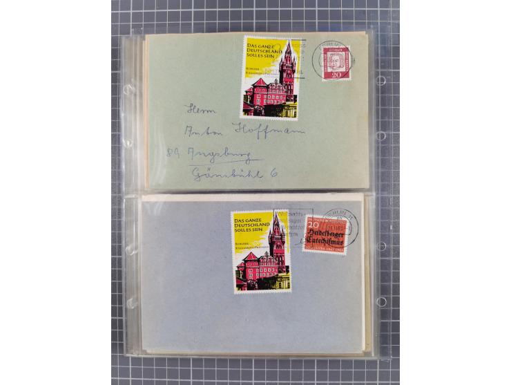 1962/64, Propaganda „Kalter Krieg", Sammlung von 277 Briefen, alle mit Propaganda-Vignetten versehen („Kampf um Wiedervereini