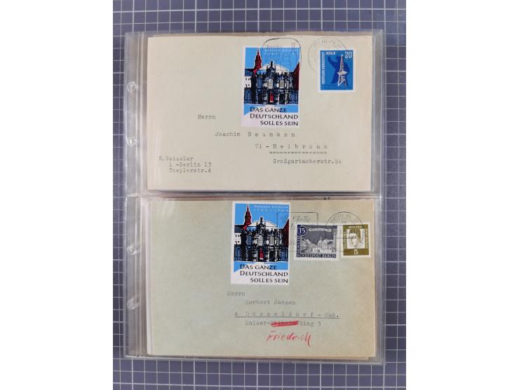 1962/64, Propaganda „Kalter Krieg", Sammlung von 277 Briefen, alle mit Propaganda-Vignetten versehen („Kampf um Wiedervereini