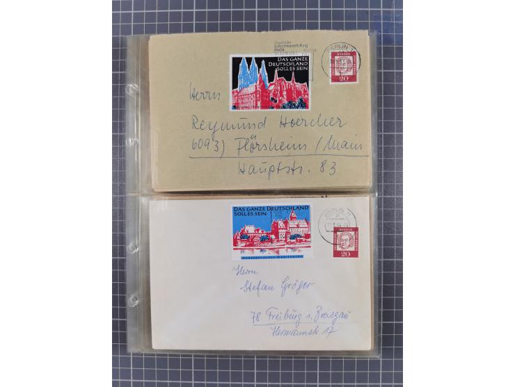 1962/64, Propaganda „Kalter Krieg", Sammlung von 277 Briefen, alle mit Propaganda-Vignetten versehen („Kampf um Wiedervereini