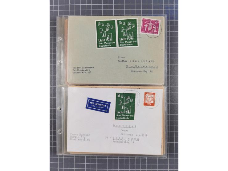 1962/64, Propaganda „Kalter Krieg", Sammlung von 277 Briefen, alle mit Propaganda-Vignetten versehen („Kampf um Wiedervereini